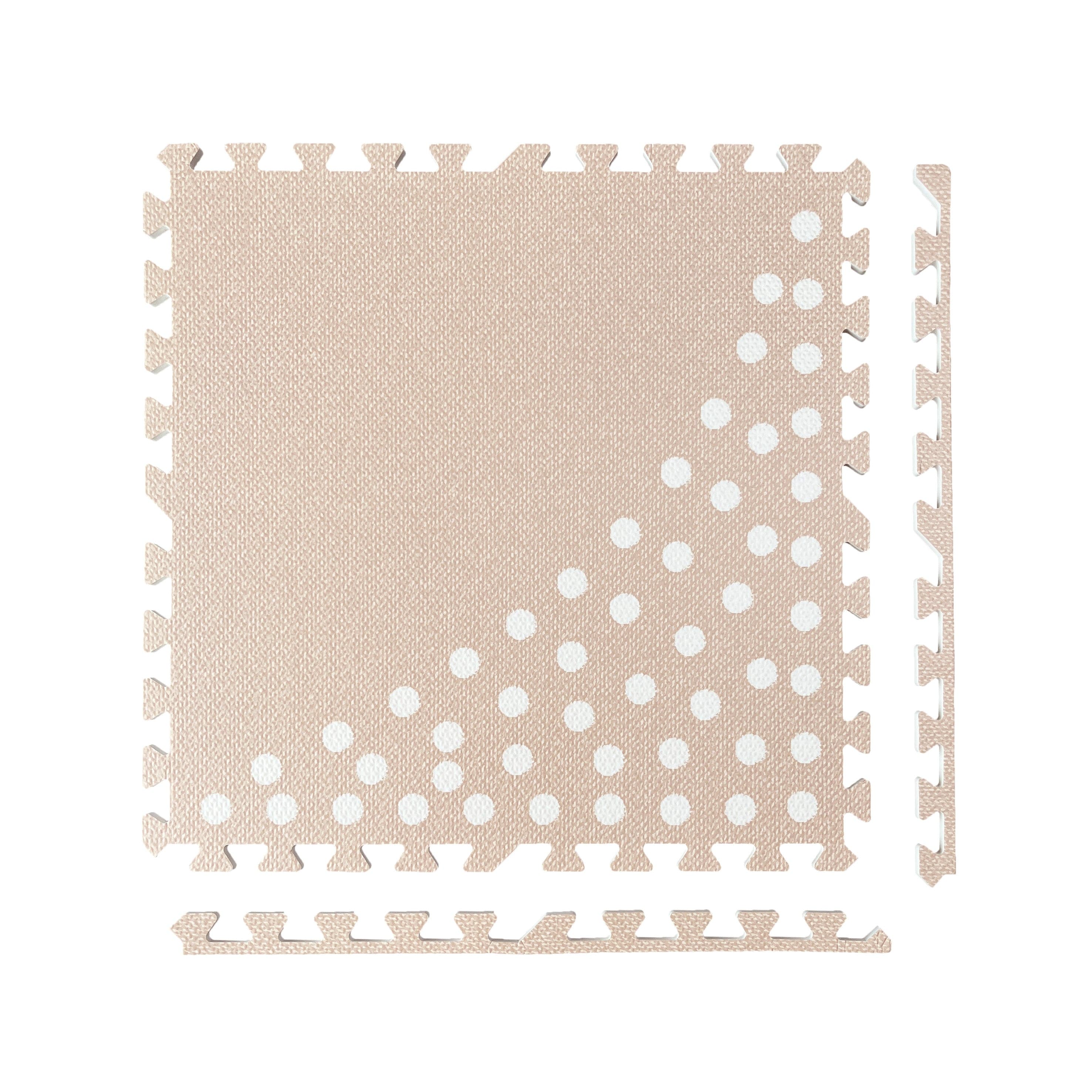 MeowBaby schuimrubberen puzzelmat – beige educatieve mat | 6 elementen