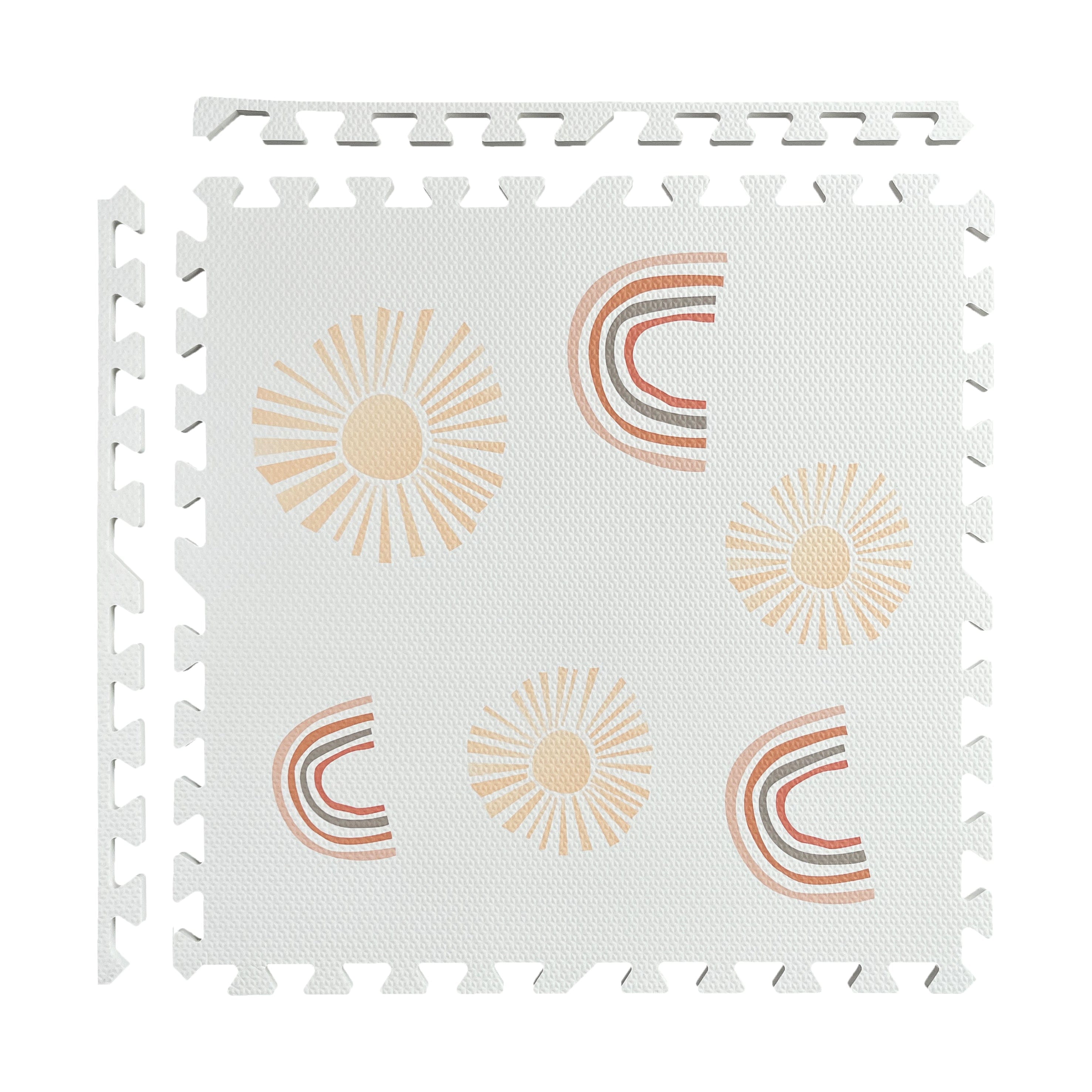 MeowBaby schuimrubberen puzzelmat – beige educatieve mat | 6 elementen