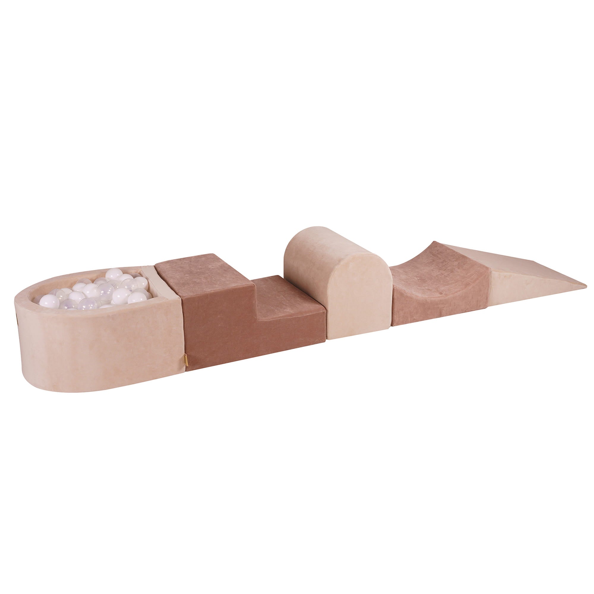 Fluwelen Schuim Speeltuin 5 Elementen Ecru-Beige