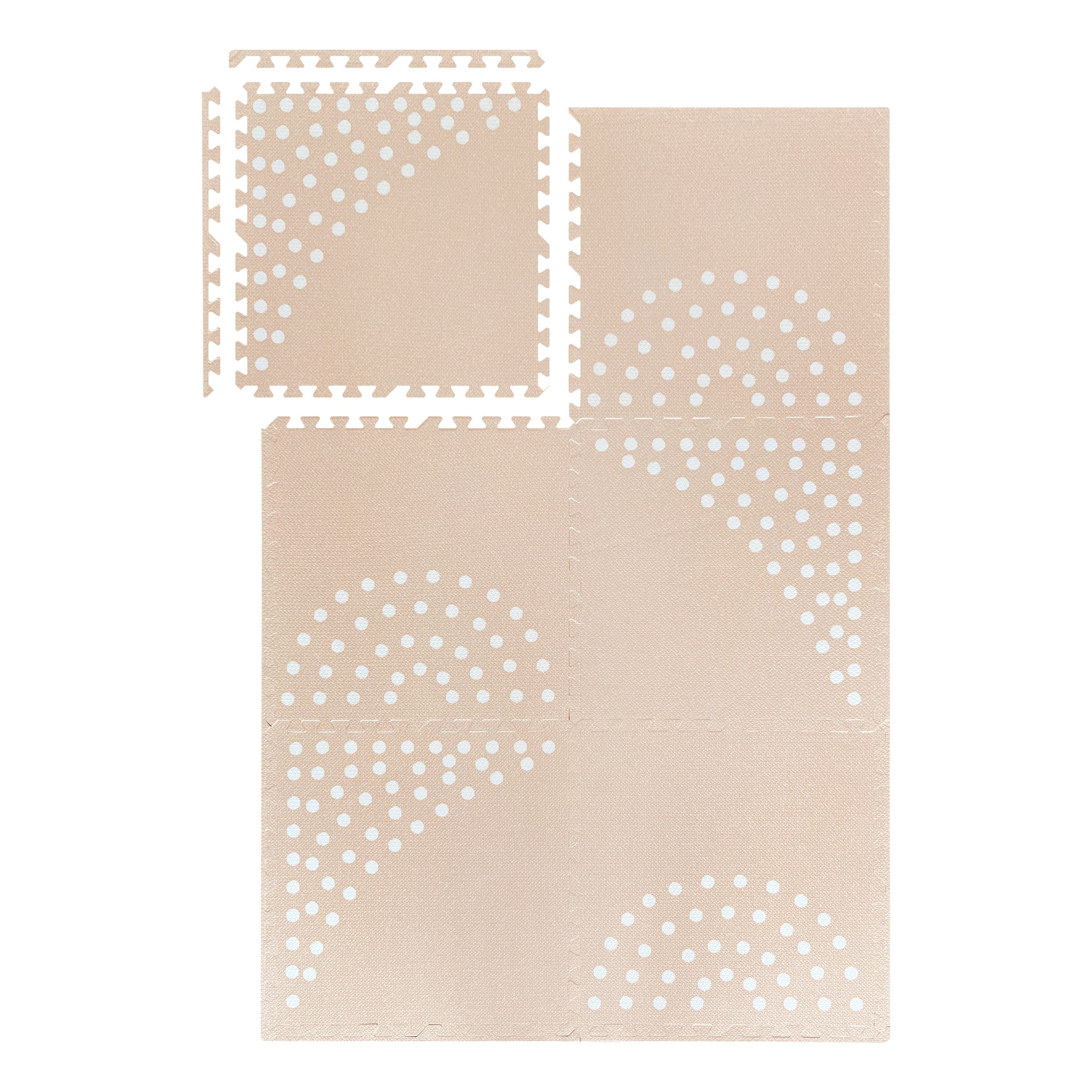 MeowBaby schuimrubberen puzzelmat – beige educatieve mat | 6 elementen