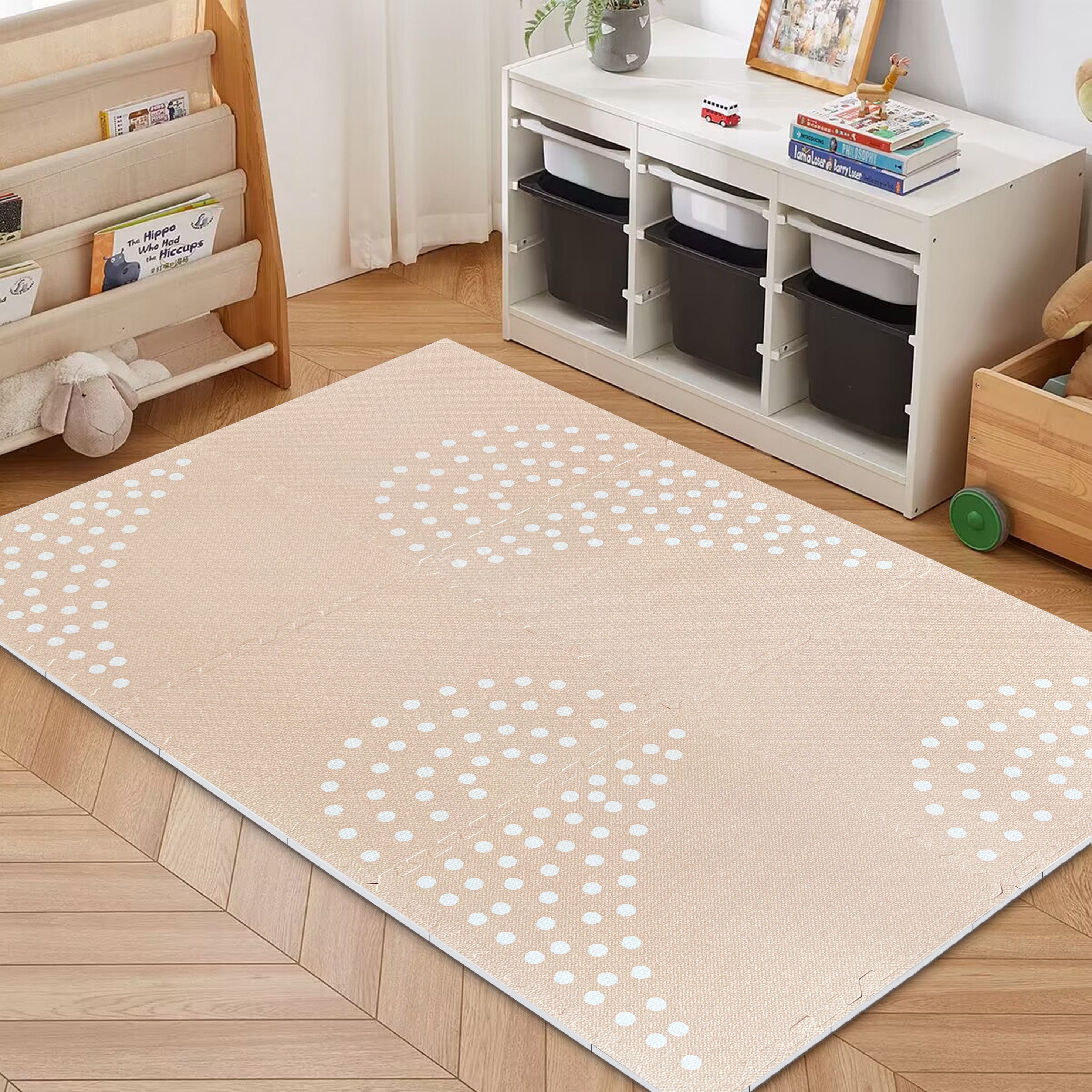 MeowBaby schuimrubberen puzzelmat – beige educatieve mat | 6 elementen