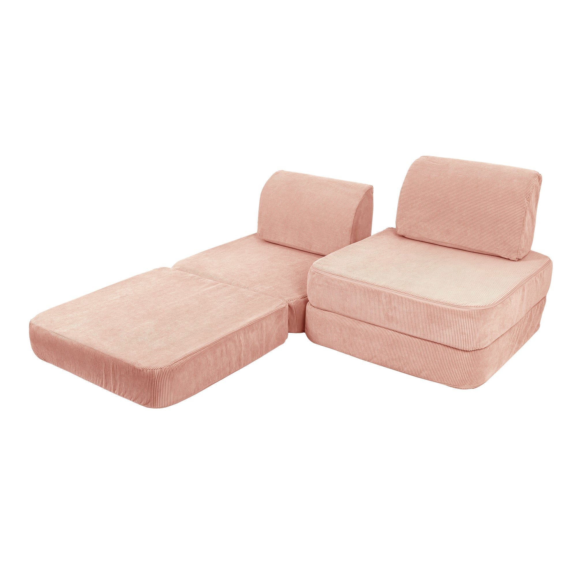 Slimcord Sofa Basic – Modulaire Kinderspeelbank | 4 Stuks