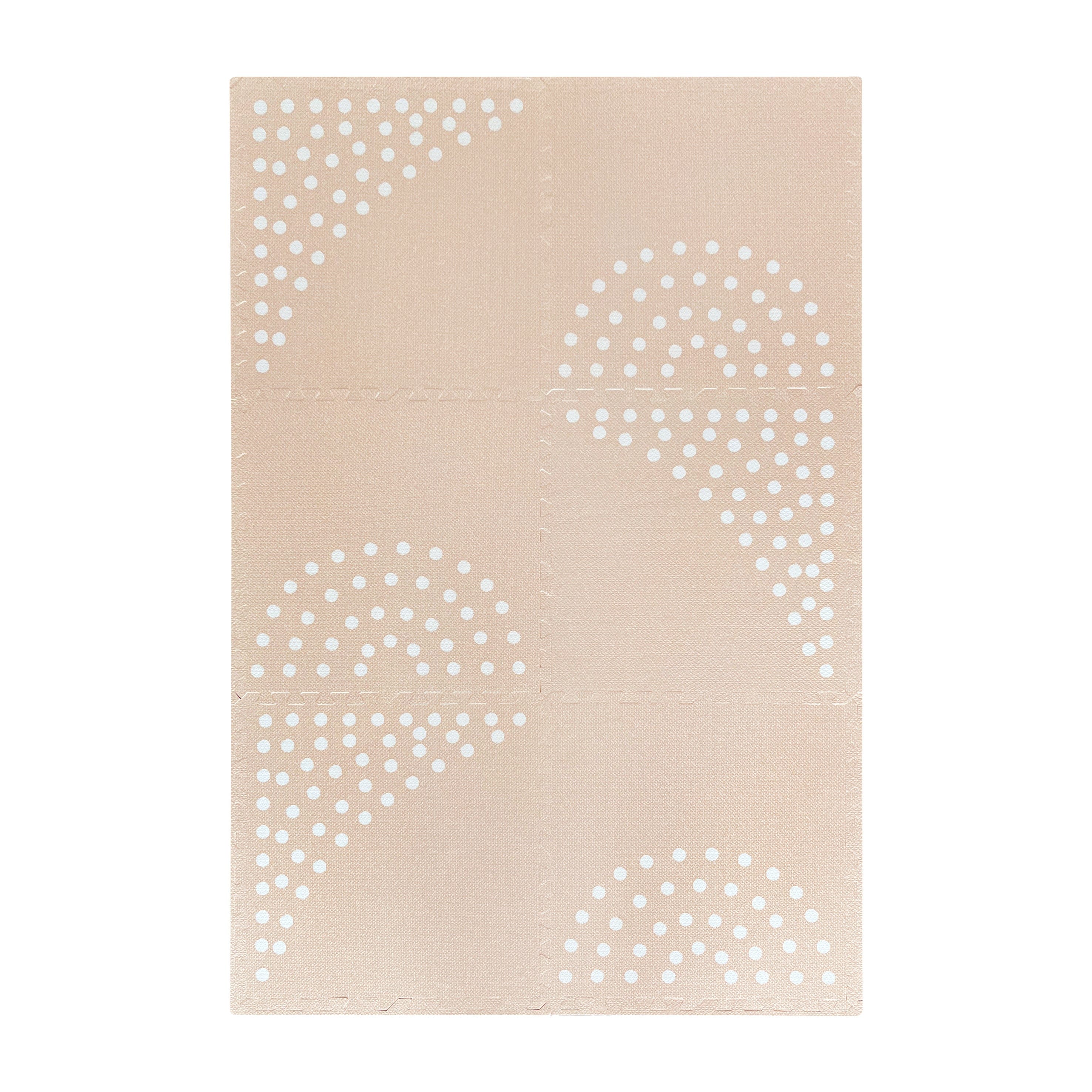 MeowBaby schuimrubberen puzzelmat – beige educatieve mat | 6 elementen