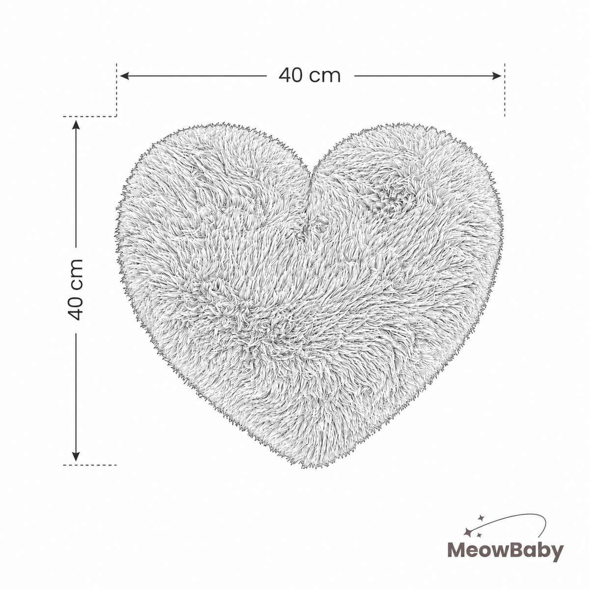 Meowbaby Decorative Kids Heart Pillow Furry Heart - Soft and Stylish | Mammoth