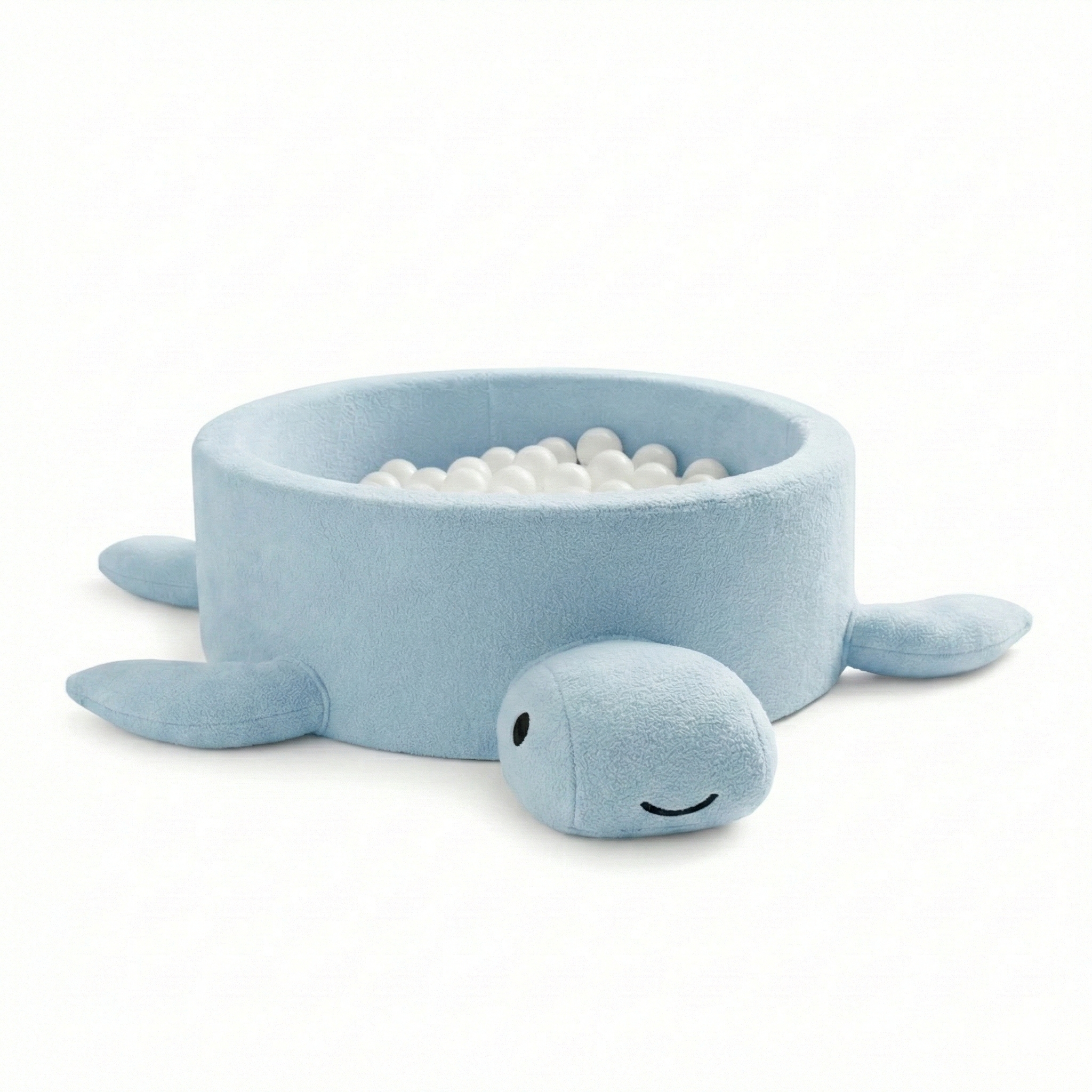 Ballenbak voor kinderen – Turtle | Ballen om uit te kiezen | Dusty Ice Blue | Boucle