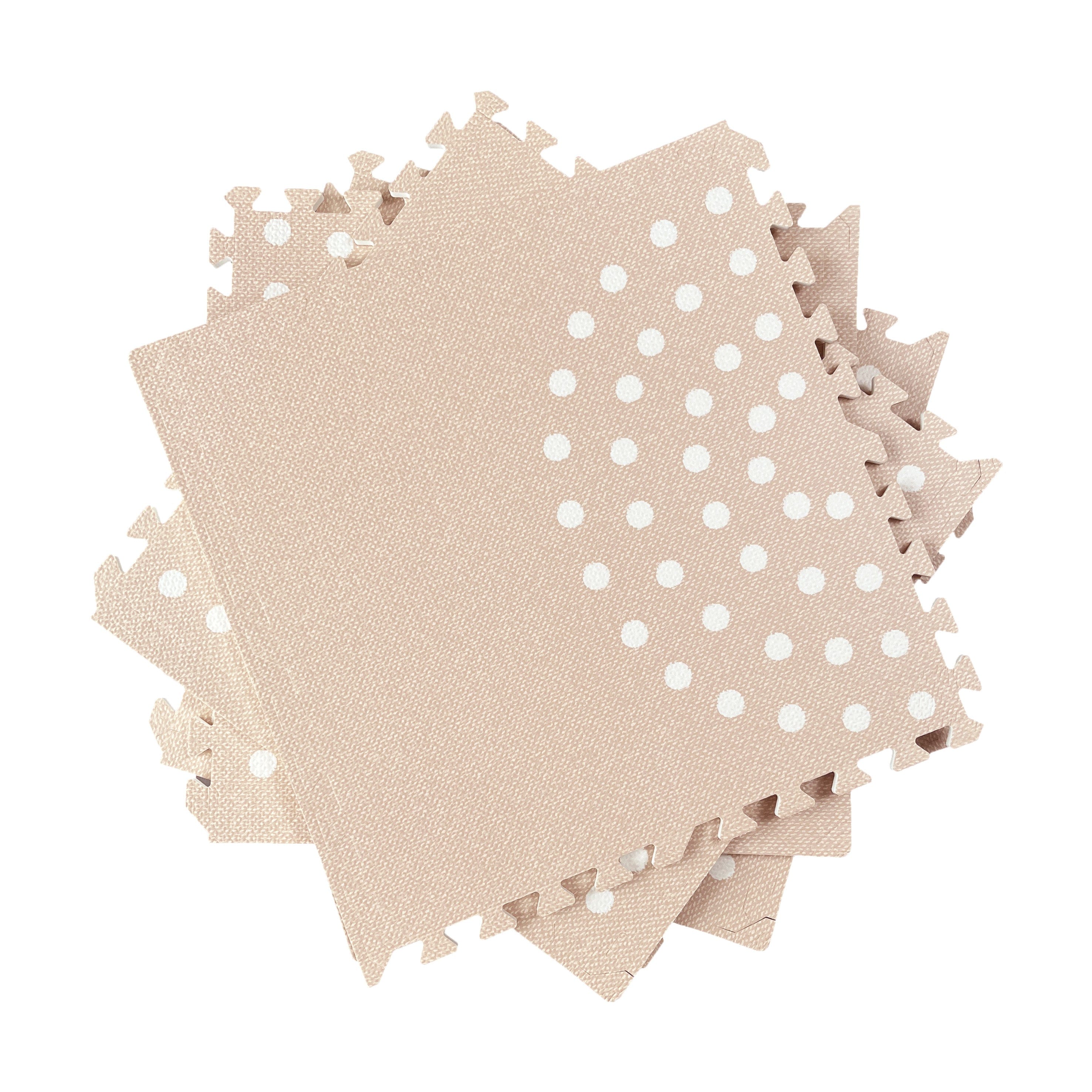 MeowBaby schuimrubberen puzzelmat – beige educatieve mat | 6 elementen