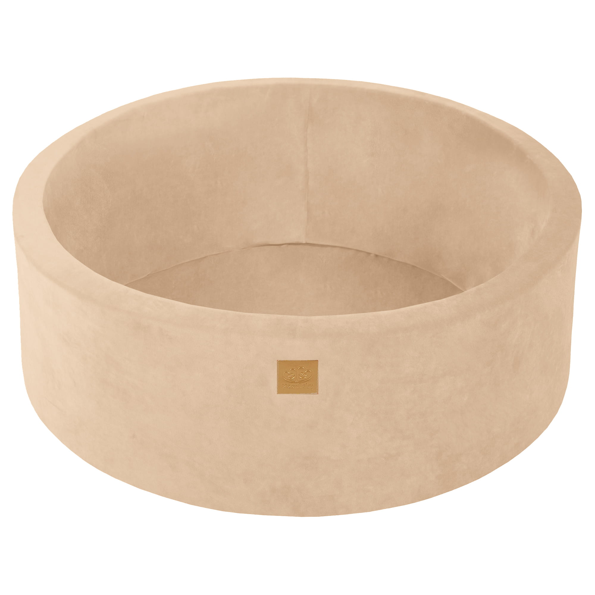 Ecru ballen in fluwelen ballenbak om uit te kiezen