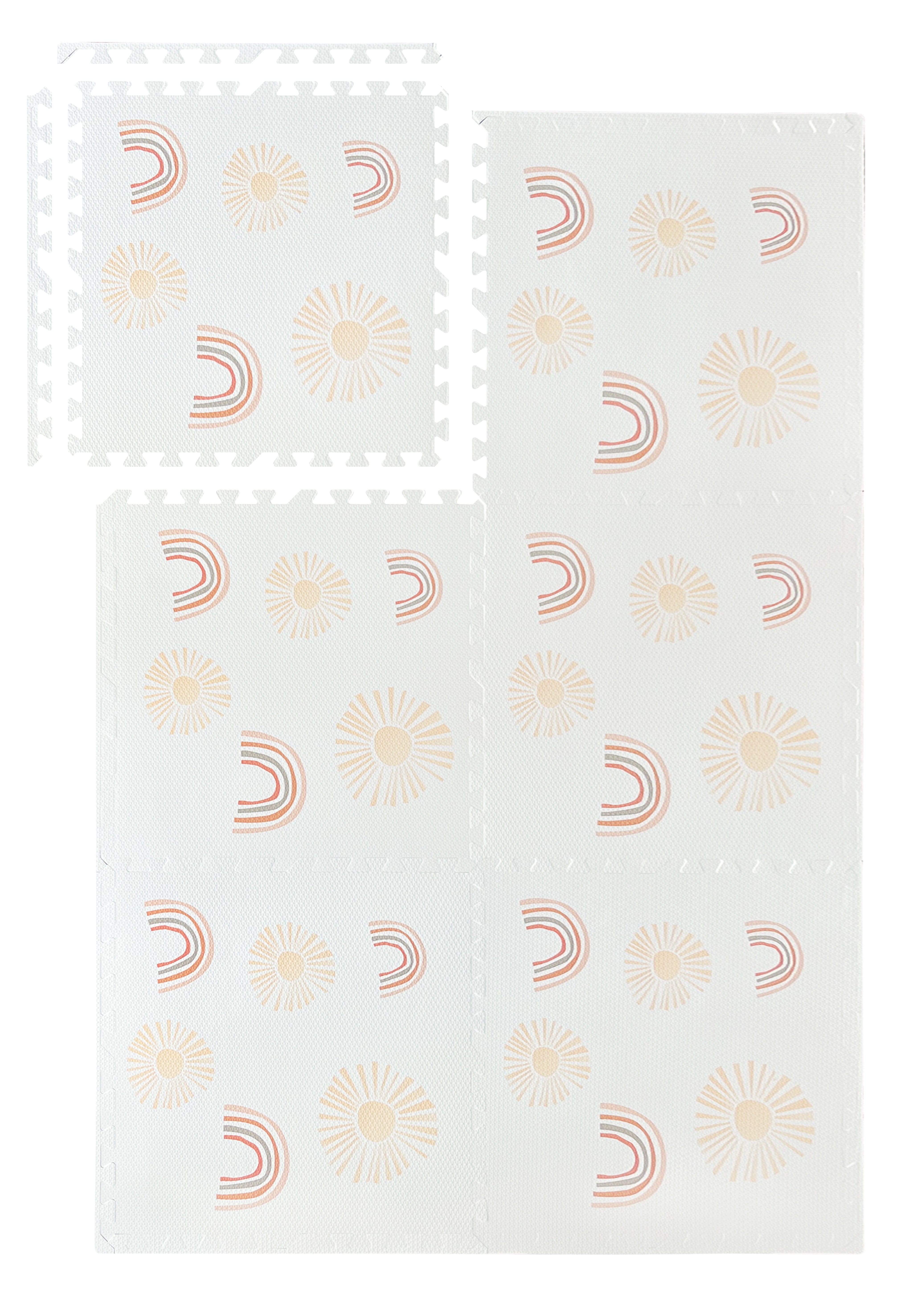 MeowBaby schuimrubberen puzzelmat – beige educatieve mat | 6 elementen