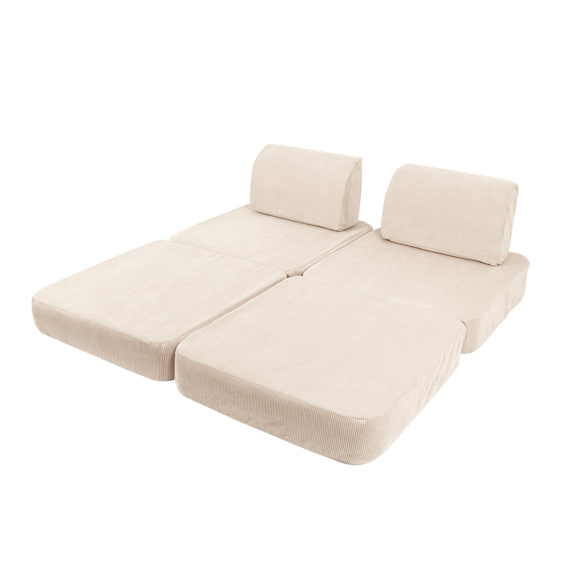 Slimcord Sofa Basic – Modulaire Kinderspeelbank | 4 Stuks