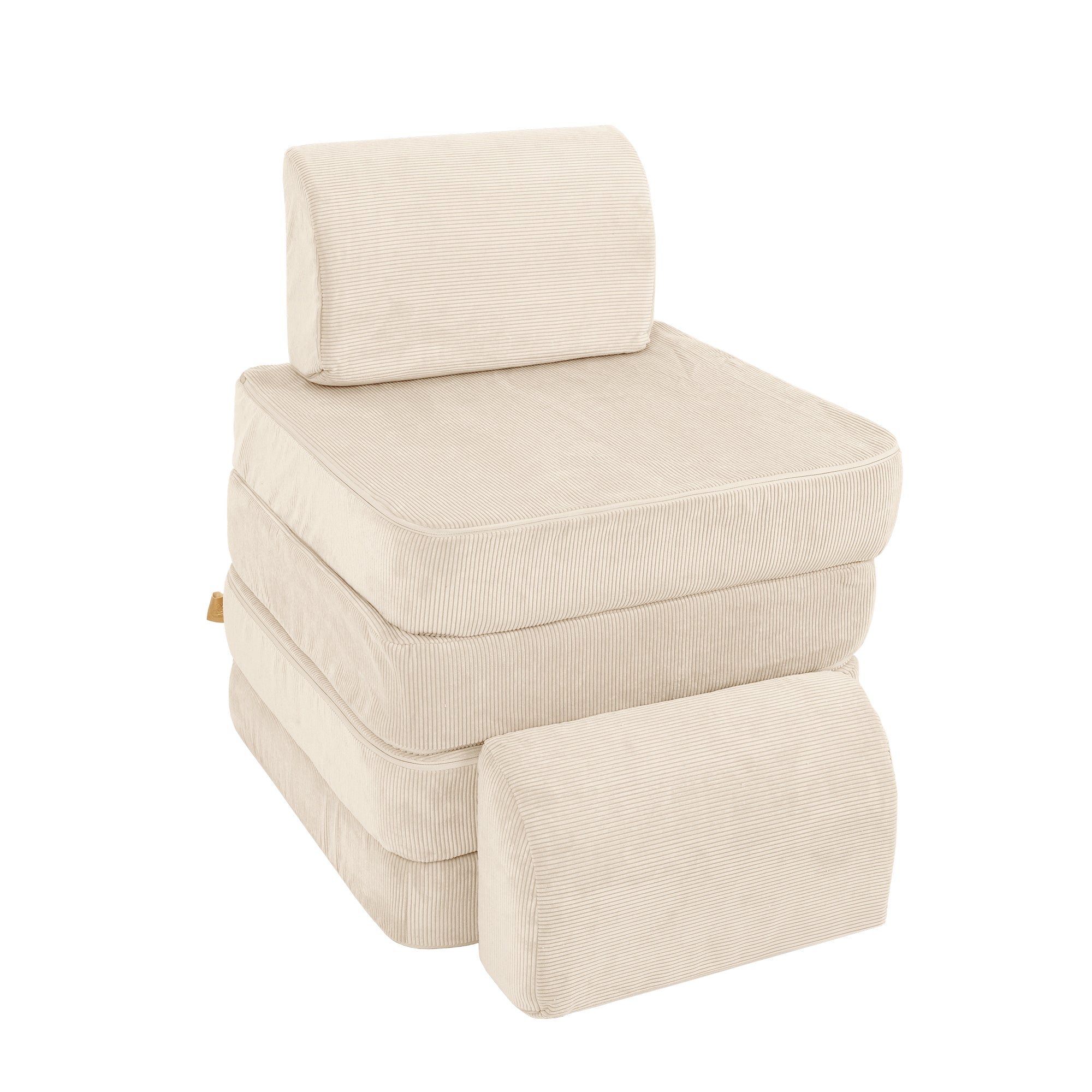 Slimcord Sofa Basic – Modulaire Kinderspeelbank | 4 Stuks