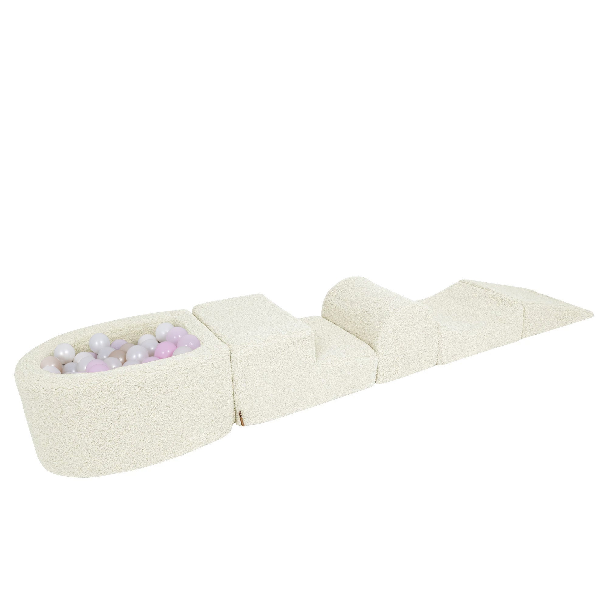 Meowbaby Bearly Foam Playground Cream 5 Elements 100 balls: White Pearl, Light Pink Pearl, Light Gold Pearl