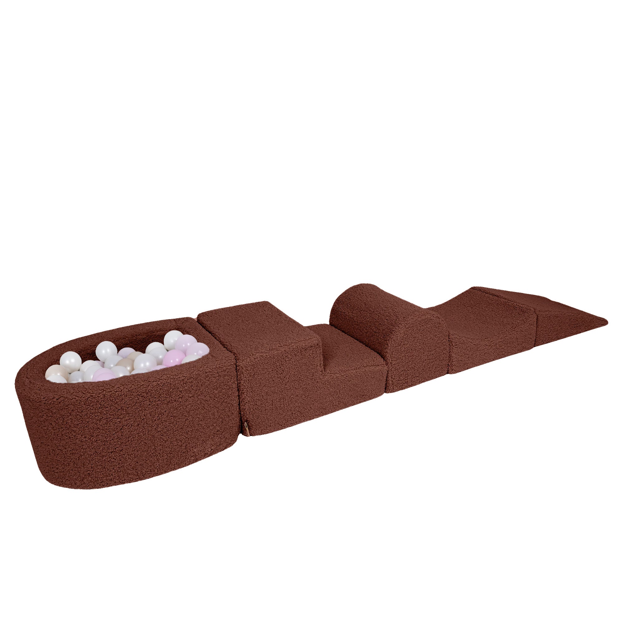 Meowbaby Bearly Foam Playground Dark Brown 5 Elements 100 balls: White Pearl, Light Pink Pearl, Light Gold Pearl