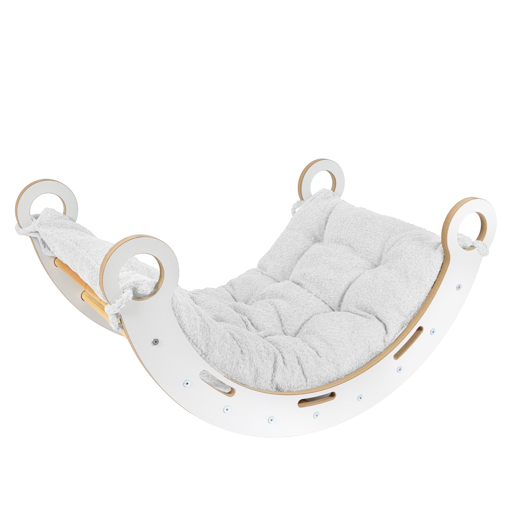MeowBaby Rocker with Rollers - Wooden Toddler Indoor Climbing Frame for Kids