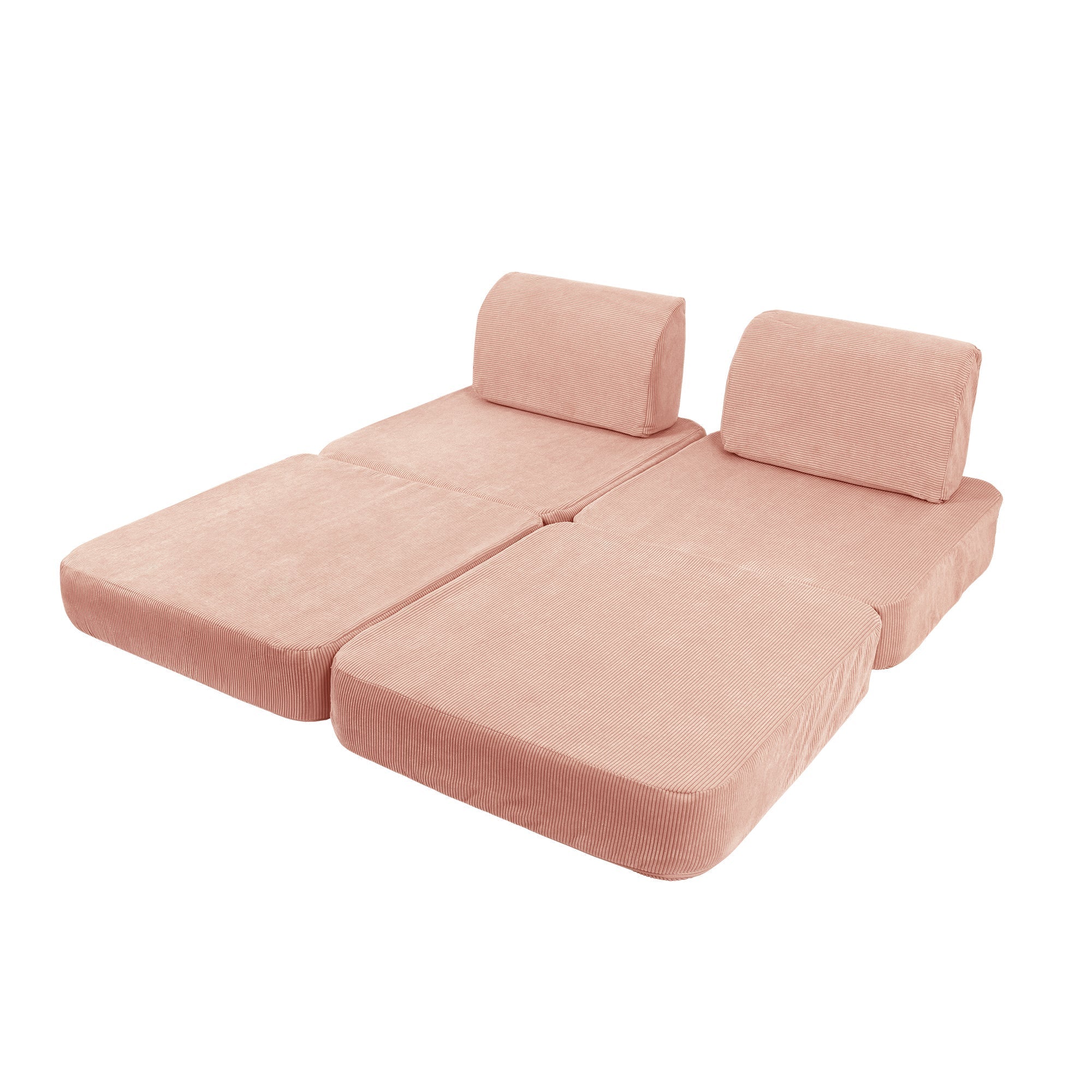 Slimcord Sofa Basic – Modulaire Kinderspeelbank | 4 Stuks