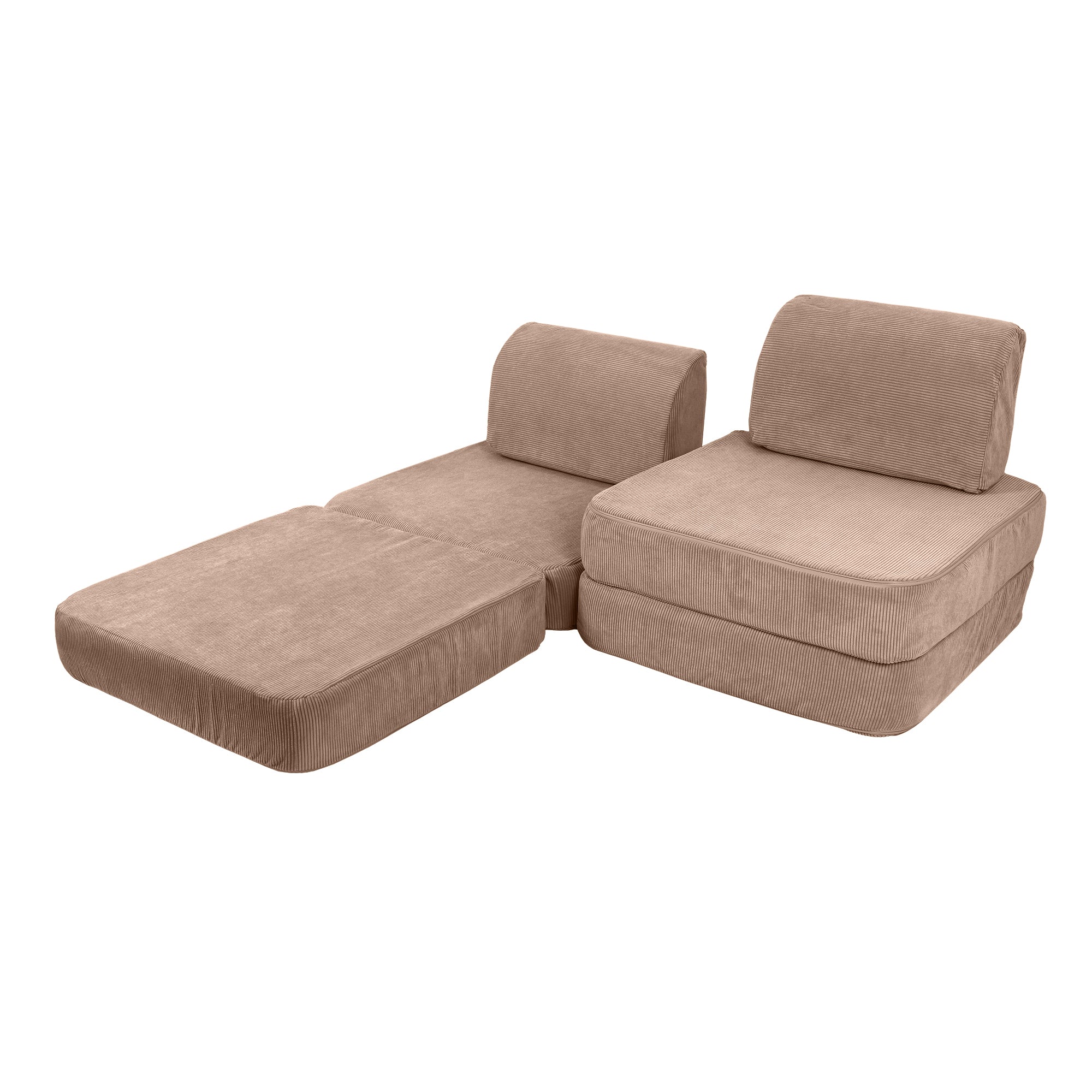 Slimcord Sofa Basic – Modulaire Kinderspeelbank | 4 Stuks