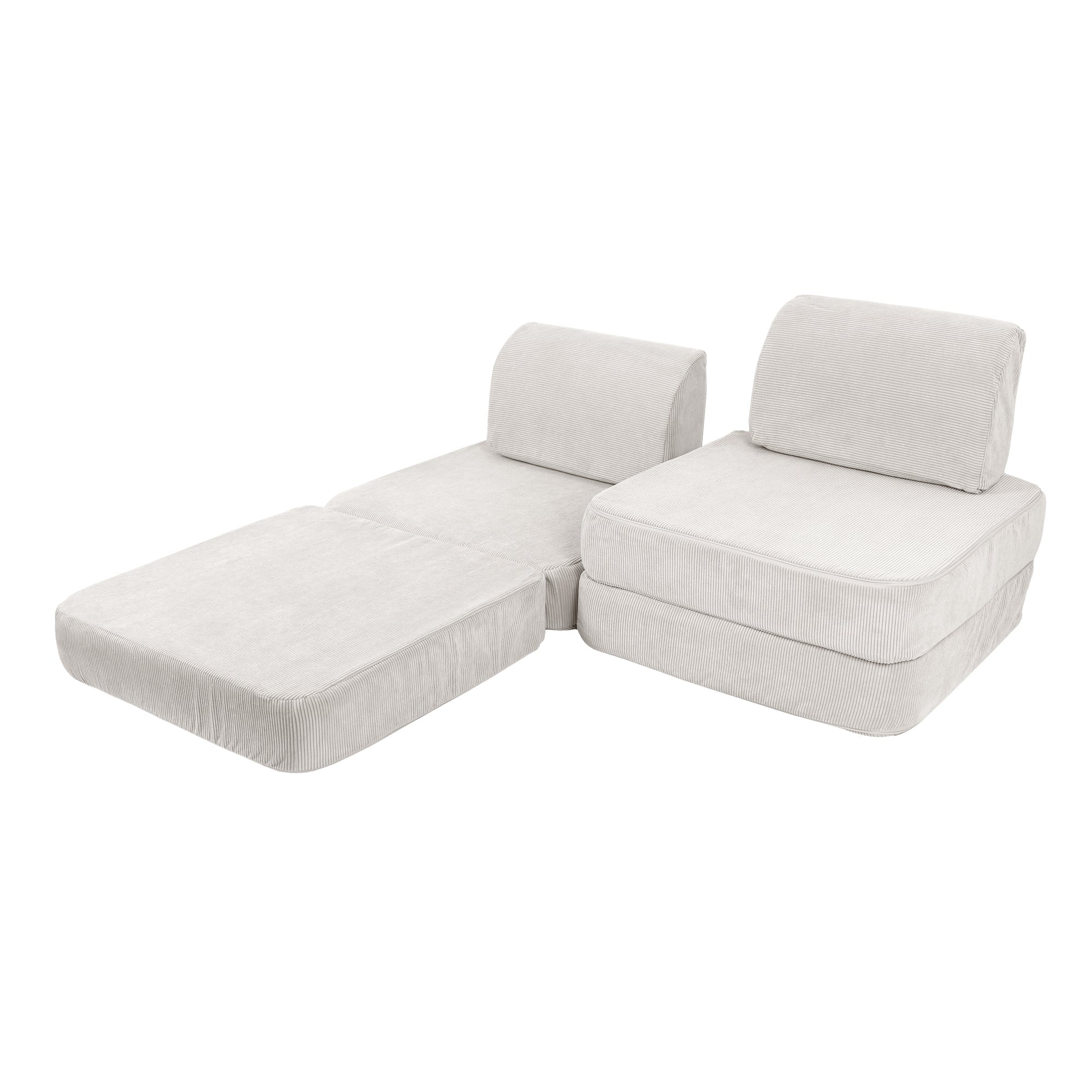 Slimcord Sofa Basic – Modulaire Kinderspeelbank | 4 Stuks