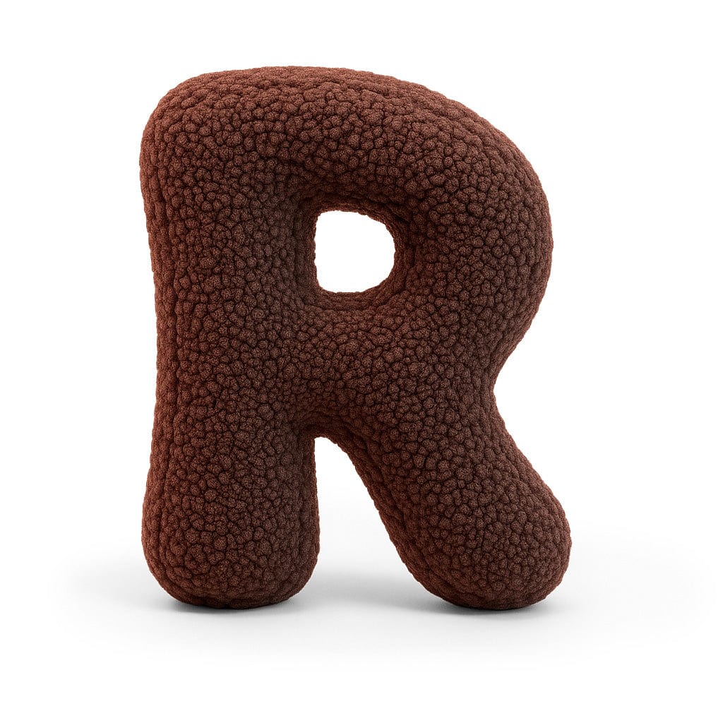 Meowbaby Alphabet Letter Pillow Dark Brown | Bearly