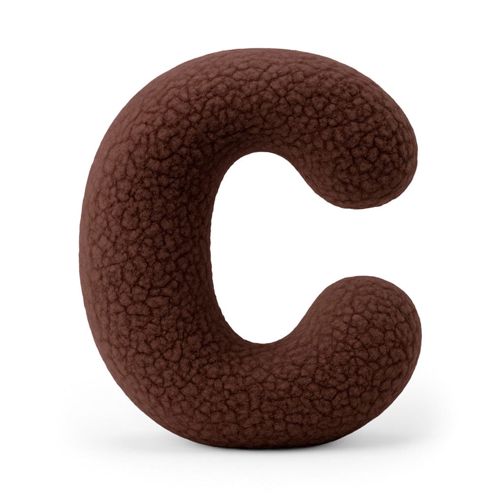 Meowbaby Alphabet Letter Pillow Dark Brown | Bearly
