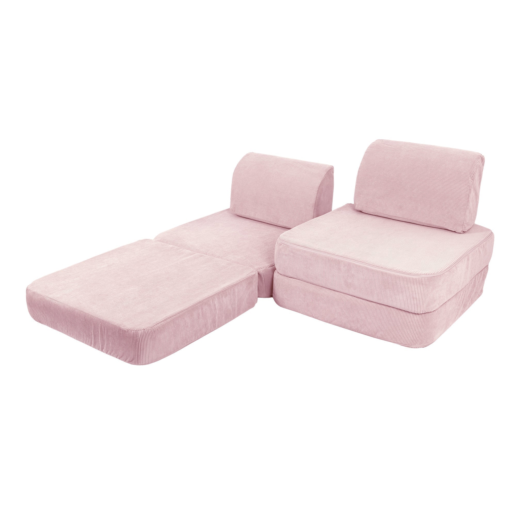 Slimcord Sofa Basic – Modulaire Kinderspeelbank | 4 Stuks
