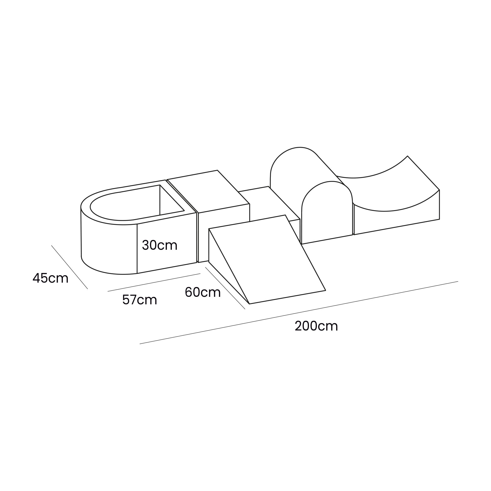 Velvet Foam Playground 5 Elements Dimensions Meowbaby