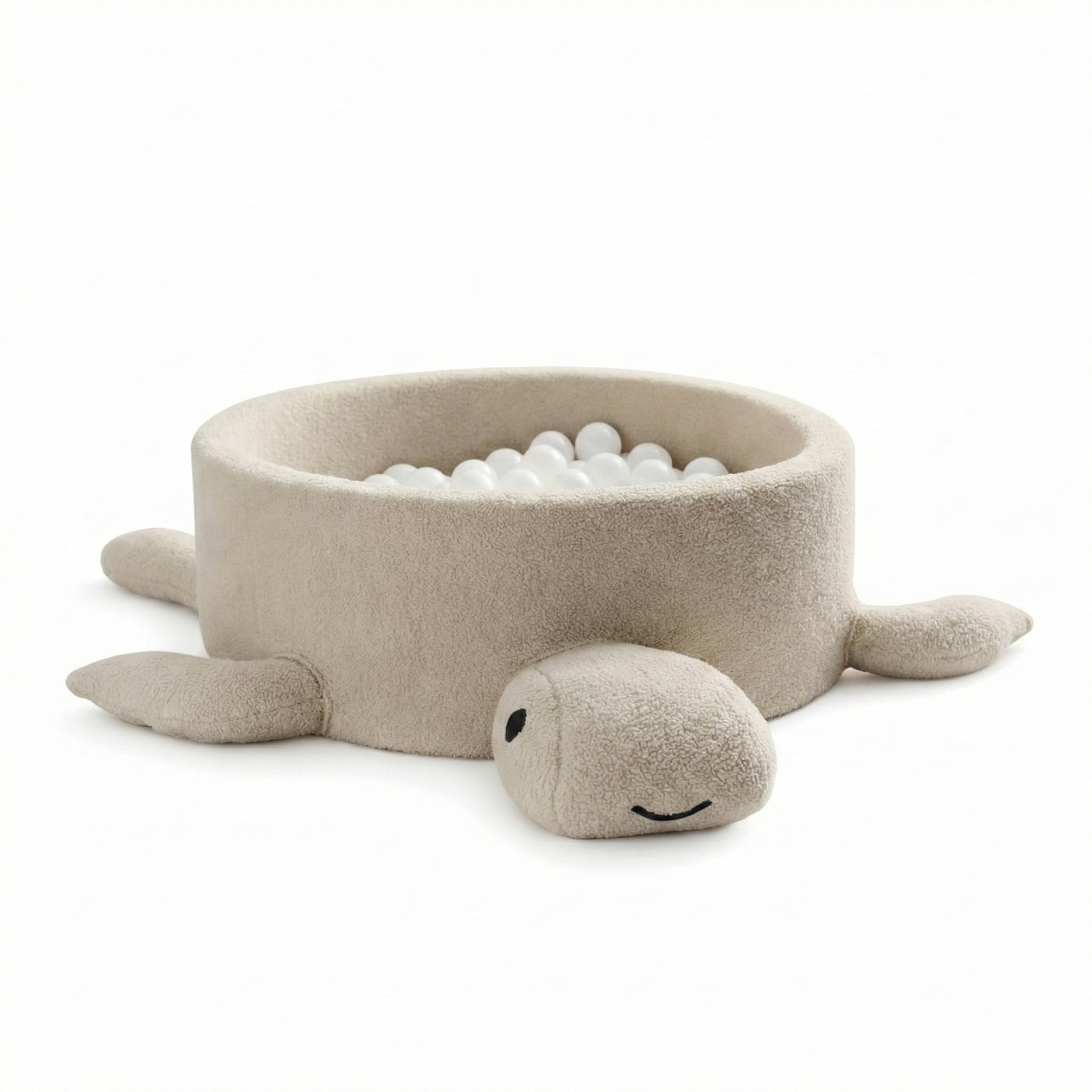 Ballenbak voor kinderen – Schildpad | Ballen om uit te kiezen | Haverkoekje beige | Bouclé