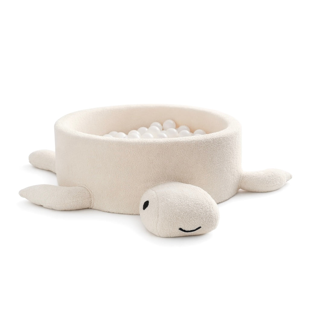 Ballenbak voor kinderen – Schildpad | Ballen naar keuze | Cheesecake Cream Beige | Bouclé